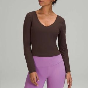 Lululemon Align Long Sleeve Tee 6 French Press Brown Nulu